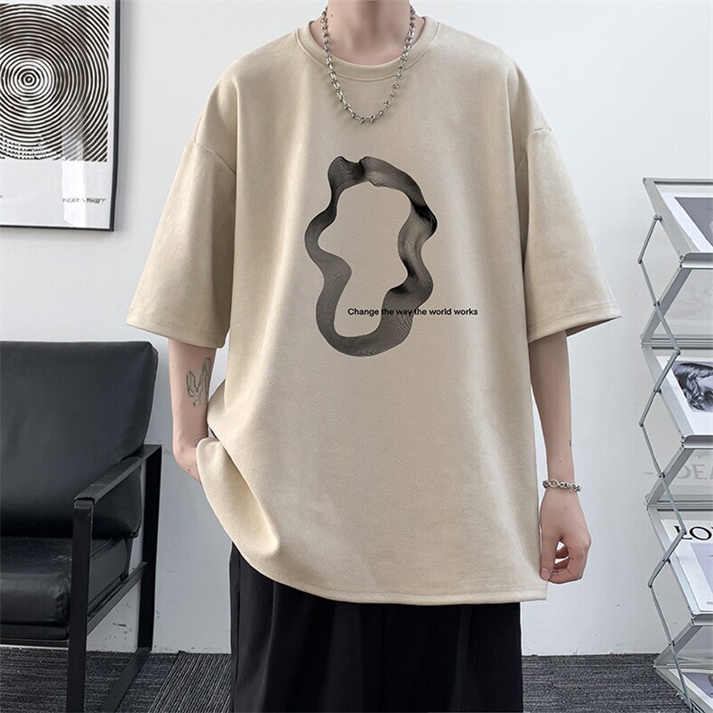麂皮绒短袖t恤男大码半袖男 JD82390-P25图片