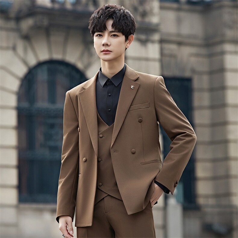 2025春秋男商务正装礼服西服时尚休闲西装三件套A355-XF9001-P290图片