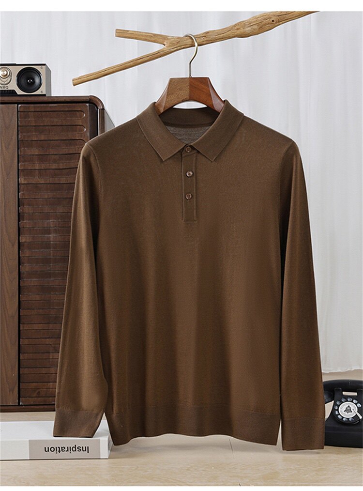 2025年POLO领长袖套头长袖长袖青春流行，男装羊毛衫，冀清阳荣