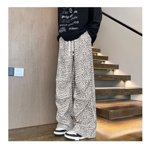 冬美式豹纹高街加绒加厚休闲裤运动卫裤男长裤大码M-5XL H320 P30图片
