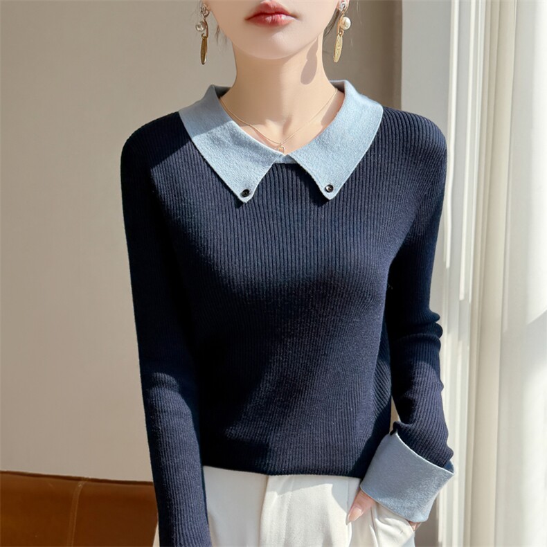 2025年秋季直筒型通勤时尚百搭通勤简约休闲打底衫，女装羊毛衫，凯思米羊绒
