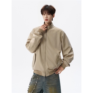 美式复古棒球服外套男春秋季潮牌拉链立领夹克宽松上衣服JK005