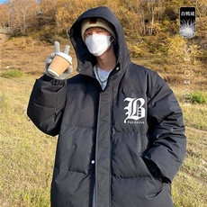 港风冬季新款连帽白鸭绒羽绒服男潮宽松印花YR6141P225控268，男装羽绒服，电商A268A