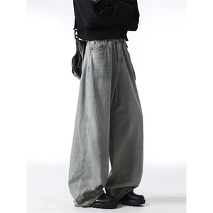 春季新款宽松阔腿牛仔裤  美式洗水基础裤子男   809B-170-P48图片
