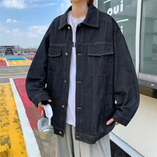 牛仔夹克男春秋季高街潮流宽松上衣oversize潮牌百搭外套JX356，男装夹克，星座1116A-1（原606A）