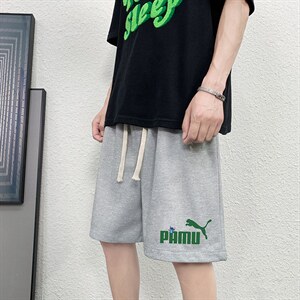 HD74227-P22 华夫格短裤男大码宽松五分裤男直筒中裤图片