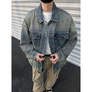 美式高街帅气牛仔外套男女韩版潮流百搭2025春季ins夹克W6358-P78