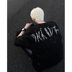量大优供抖音视频支持得物配合二开美式满天星亮片短袖T恤MTX360，男装T恤，电商A486