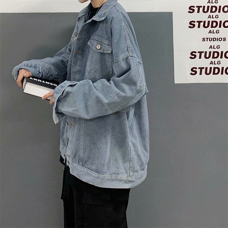 牛仔外套男韩版春秋上衣宽松休闲百搭工装夹克ins港风JK0522-p60，男装工装外套，星座1008-2