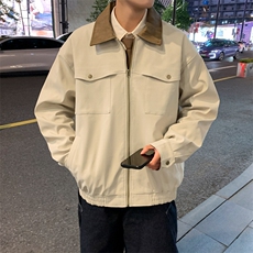 2026春款老钱风高品质纯棉拼色衬衫领夹克DSA157B-J2606-特P75，男装夹克，电商A157B