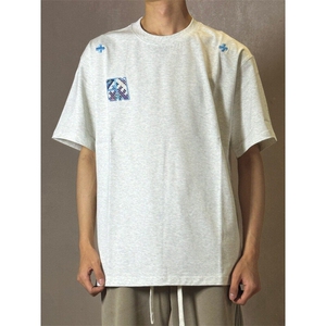 M557-P35民族感刺绣复古潮牌百搭短袖T恤 男女同款图片
