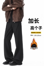 cleanfit黑色微喇弯刀西裤美式高街裤子男直筒休闲西装裤KZ058P50，男装西服套装，电商B312