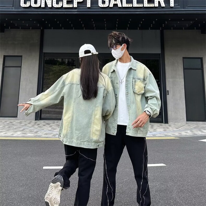 美式高街做旧水洗口袋可拆卸牛仔夹克男女复古潮牌外套JK893-P62,男装夹克,星座208-5