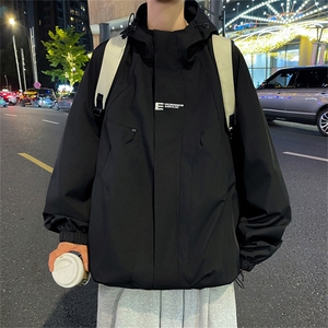 A950-P60 春秋季潮牌连帽防风夹克上衣2024新款冲锋衣外套男士图片