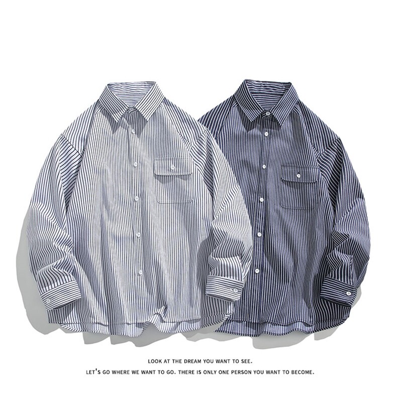 格子纹高级感复古衬衫美式设计感休闲长袖衬衫C2267-特价P32，男装衬衫，电商A007