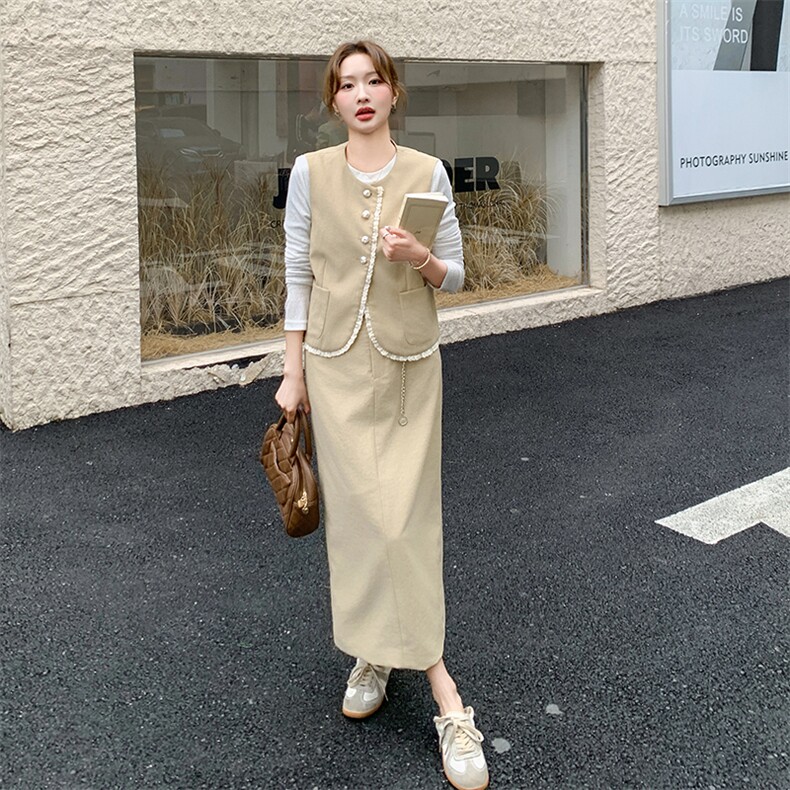 2025年春季新款马甲两件套,女装套装/套裙,浙宝069