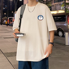T672P26夏季新品港风高街美式短袖T恤宽松ins重磅纯棉体恤，男装T恤，星座304A