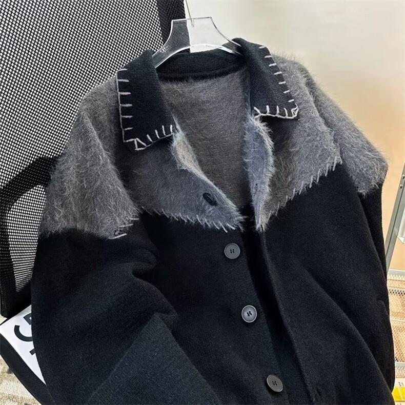 韩式撞色拼接开衫针织男款秋冬季潮流休闲毛衣M346/P68,男装针织衫/毛衣,星座506B