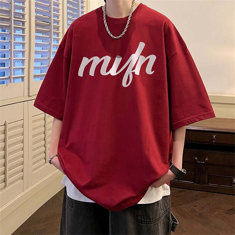 抖音得物二开 现货 220克夏装重磅美式高街宽松短袖t恤 MT289图片