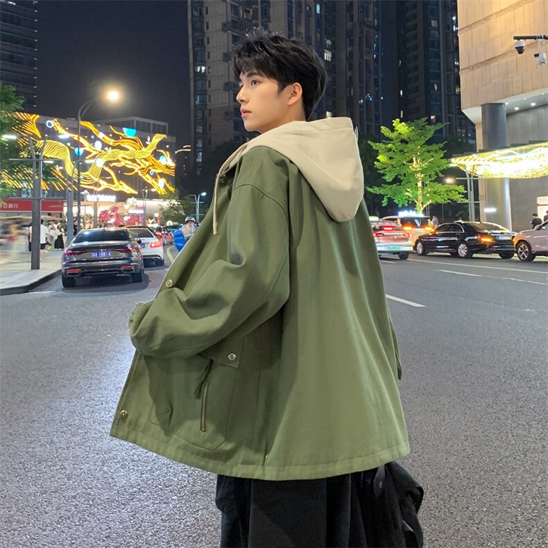 新款秋季夹克男工装青少年户外宽松大码外套情侣冲锋衣JK0197-P93,男装夹克,星座308B-2