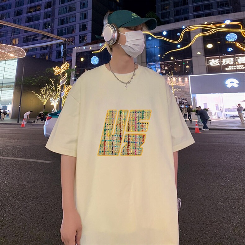T767纯棉宽松短袖t恤男夏季新款透气休闲圆领体恤衫oversize半袖,男装T恤,星座304A-1