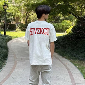 万针全刺绣解构设计260克重磅双纱纯棉高品质美式高街短袖T恤特35图片
