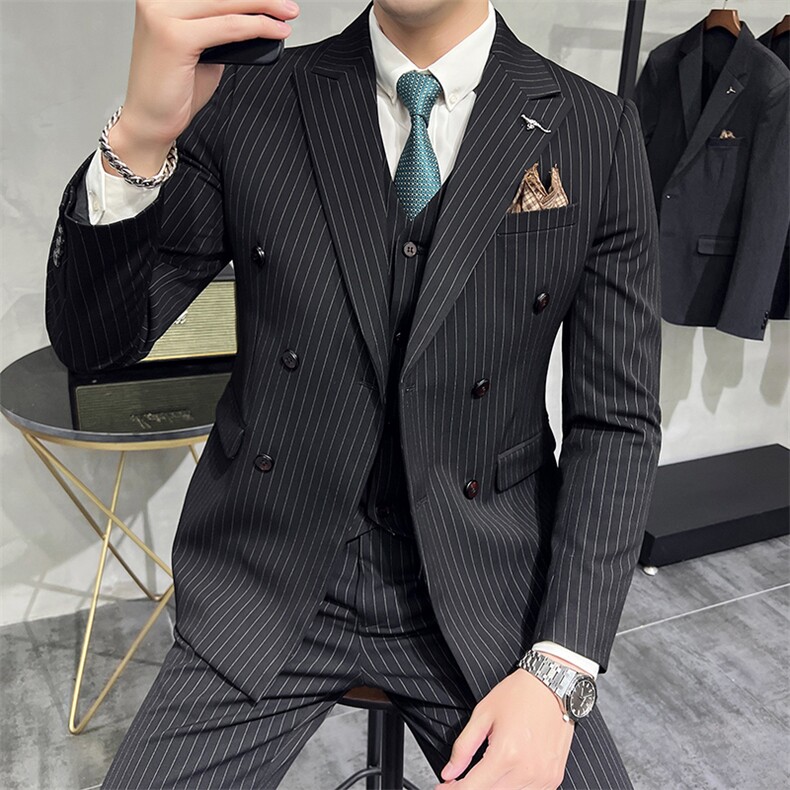 主推男士英伦风西装单排扣三件套尖领商务西服KTZ1820-P310,男装西服套装,星座1105-3