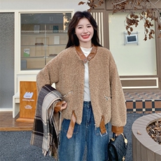 47h新品精冬装新款韩系羊羔毛外套2608---P195--K279，女装短外套，2C253