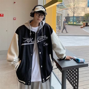 美式街头假两件外套炸街原宿风棒球服ins潮男914-4-606 P55图片