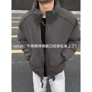 现货美式高街休闲棉衣夹克三防立领纯色户外工装加厚棉服外套图片