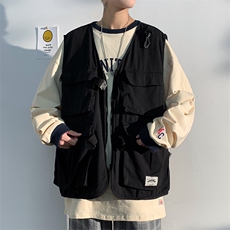 工装马甲男款夏季多口袋户外机能马夹胖子加肥加大码坎肩无袖外套，男装背心/马甲，电商A001-1