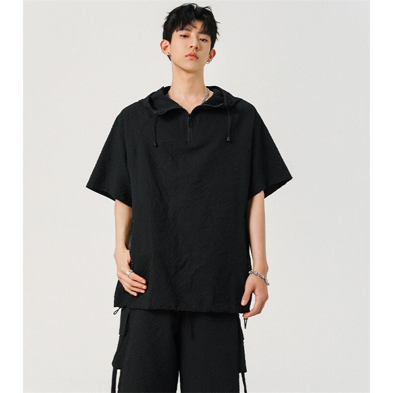 现货TZ772-特批56新款速干肌理感短袖衬衫短裤T恤大码套装，男装牛仔裤，电商A059