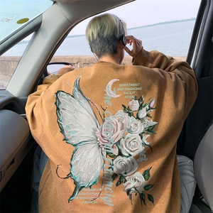 美式潮牌重磅水洗做旧圆领卫衣力推大码男XZ517A-BK15553-P58图片