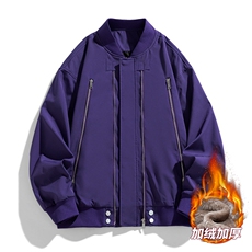 AJ220-P85冬季加绒加厚棒球领飞行夹克防风防水棉衣外套，男装夹克，星座109