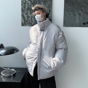 保暖小众立领棉衣棉服男金属高级感加厚棉袄痞帅潮牌外套冬季图片