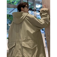 2571-P75日系潮牌冲锋衣春秋宽松连帽猎装美式飞行夹克户外工装，男装夹克，电商B323A