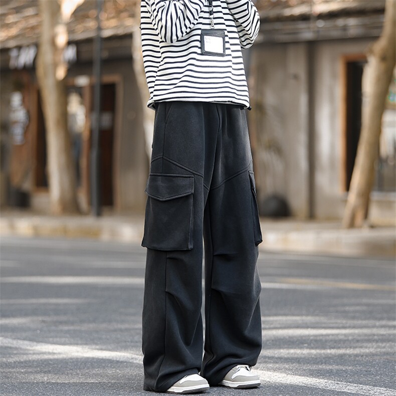 380g重磅华棉做旧多口袋潮流男大码工装休闲裤K24002-特P60控108，男装工装外套，电商A001