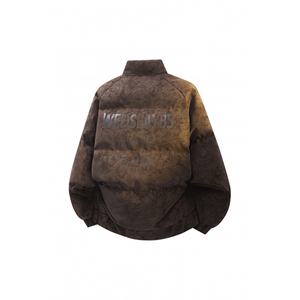 100聚酯PU皮棉服冬季宽松港风棉衣立领3D棉袄特P110控188MY252图片