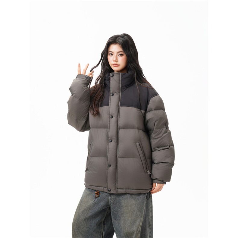 90%绒新标有报告立领撞色韩版宽松羽绒服外套Y988/P350现货,男装羽绒服,星座202-3