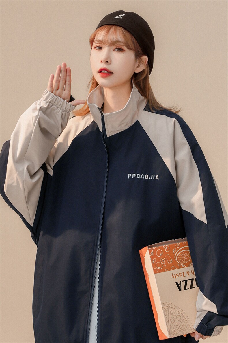 2025新款男女同款拼接撞色机能风字母刺绣工装夹克外套J25007-P65,男装夹克,电商A001