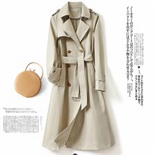 时尚女装风衣BLYC8082优雅气质长款外套修身显瘦设计，女装风衣，笃写