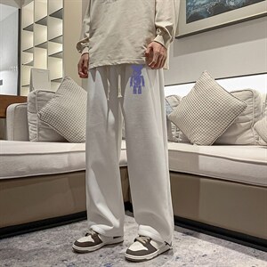 华夫格运动裤男大码抽绳休闲裤卫裤HK78242-P35加绒款P45