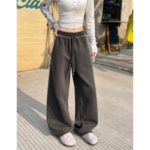 6XL-M 美式复古水洗做旧运动裤子男毛边休闲卫裤 K9183-P55 330g图片