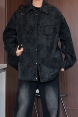 PY2613/P85春装新款现货皮衣男雾面皮夹克宽松大码外套，男装夹克，电商A141