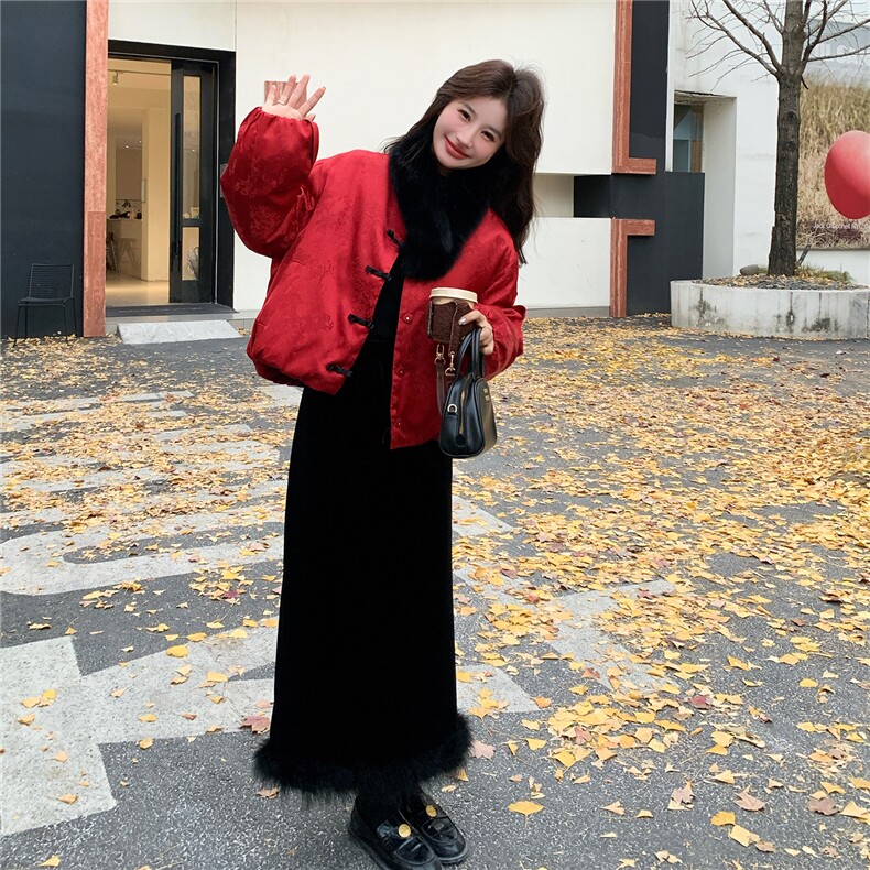老标90风羽绒服套装配真毛领W635-外套P335-K488-套装P395-K588,女装羽绒服,2C209