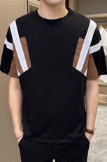 2024夏季新款创意拼接宽松圆领短袖T恤男2309-p68控98，男装T恤，电商D303