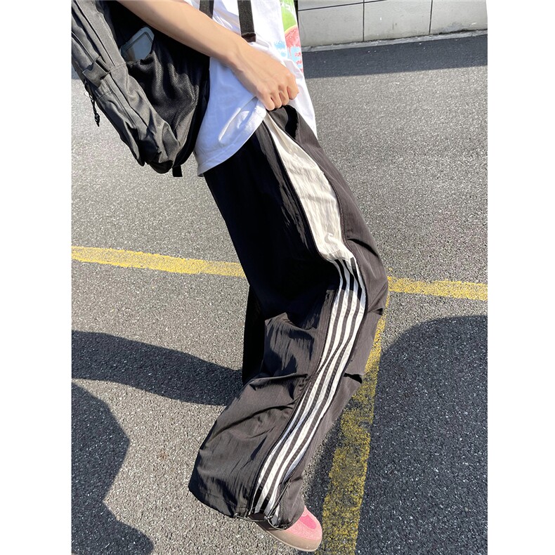 侧拉链撞色伞兵裤多巴胺休闲裤尼龙速干裤0XZ502-K754-P65控89,男装休闲裤,星座502
