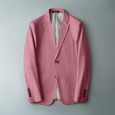 不起球拼接春季免烫修身西服上装春秋大码小西装男士长袖时尚休闲，男装西服，电商D225