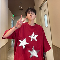 220g纯棉美式夏季短袖t恤男DT421-特批19控38，男装T恤，电商B370