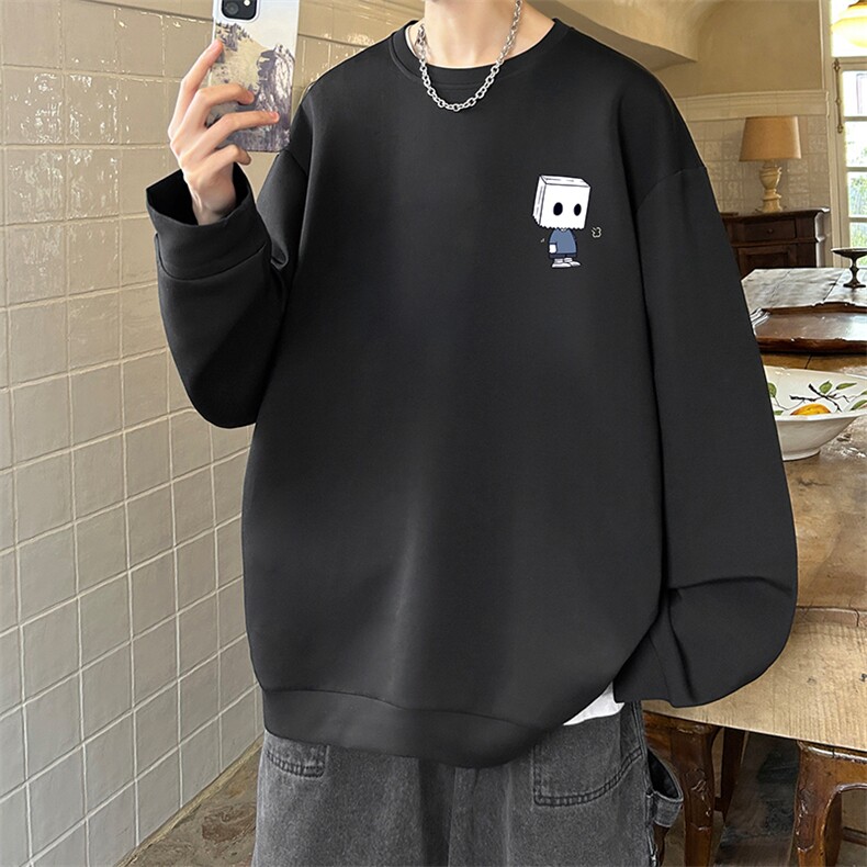 控38简约帅气百搭长袖t恤男大码卫衣T4400-P25加绒款-P35,男装卫衣,电商A040